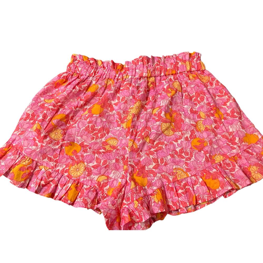 J. Crew Cotton Voile Ruffle Beach Short In Pink Limone Womens Sz XS NWT